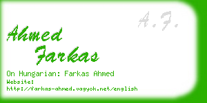 ahmed farkas business card